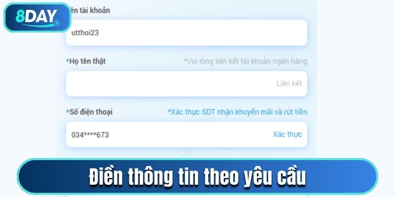 Thông tin cung cấp khi làm lệnh rút cần khớp với thông tin đăng ký